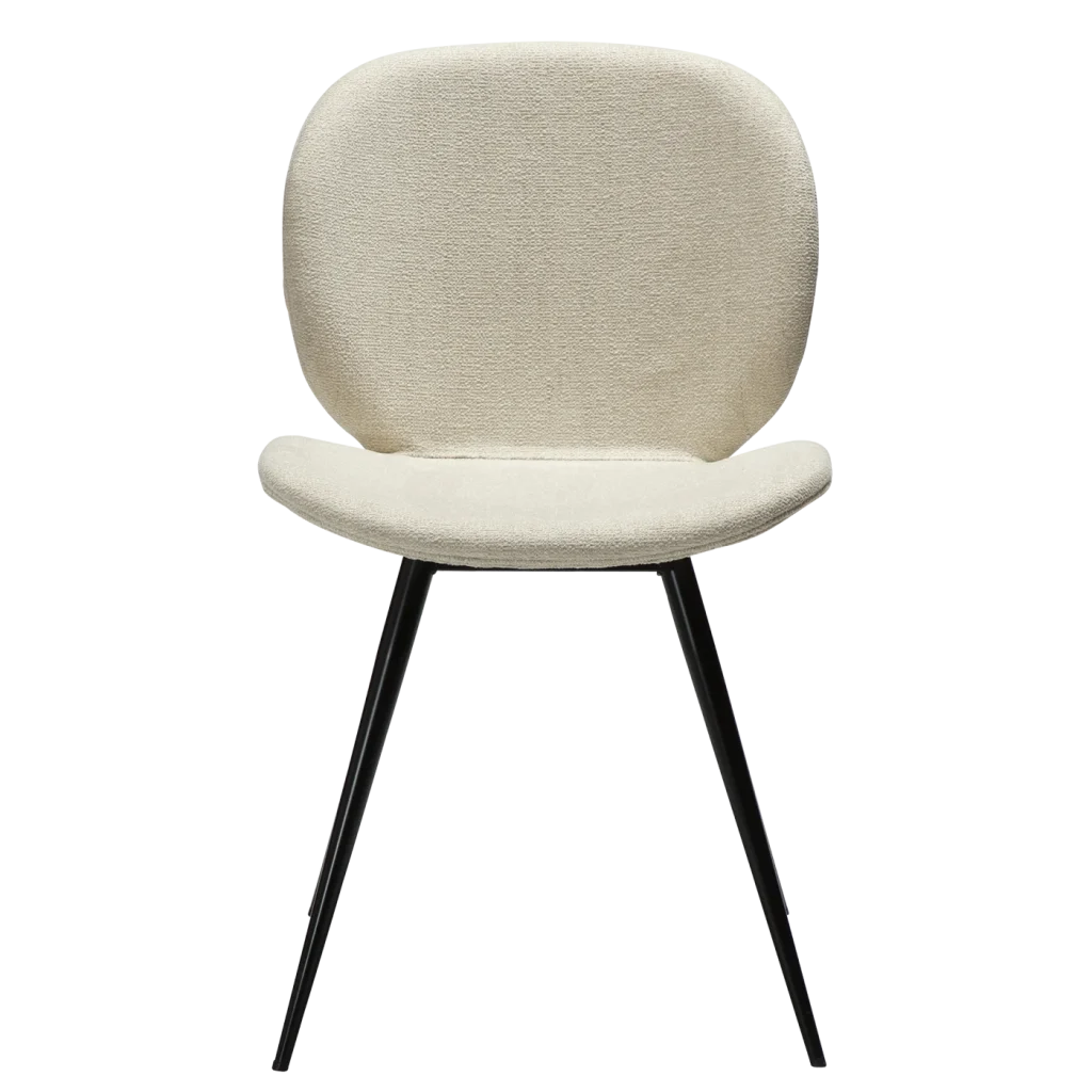 Cloud Chair Simply Beige Boucle Fabric With Black Conical Metal Legs 100800208 02 Front
