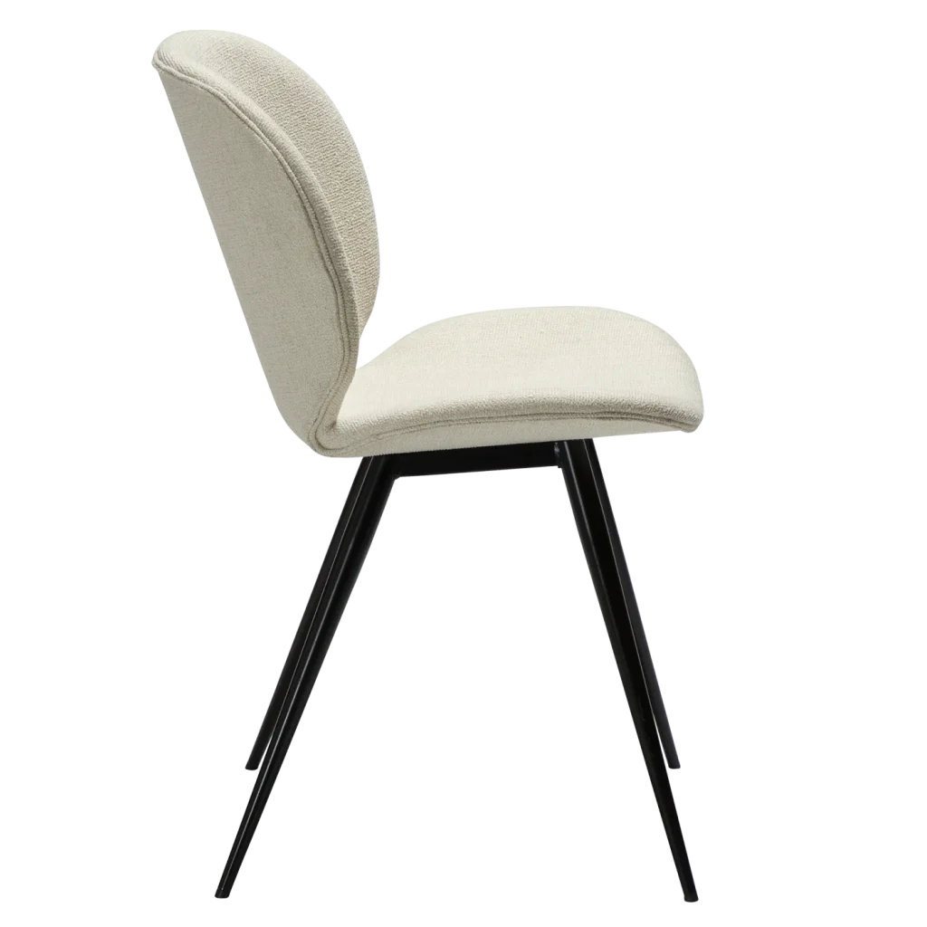 Cloud Chair Simply Beige Boucle Fabric With Black Conical Metal Legs 100800208 03 Profile