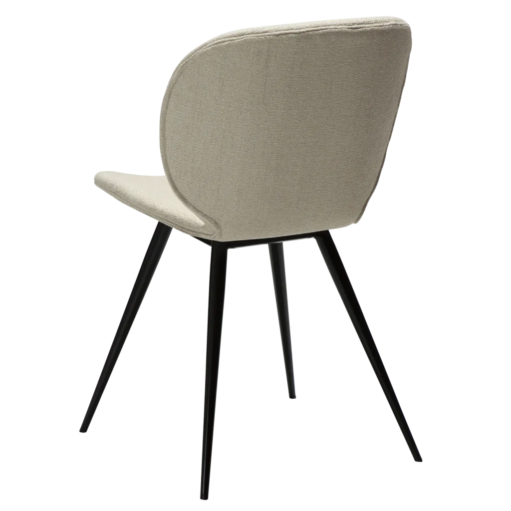 Cloud Chair Simply Beige Boucle Fabric With Black Conical Metal Legs 100800208 05 Back Angle
