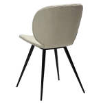 Cloud Chair Simply Beige Boucle Fabric With Black Conical Metal Legs 100800208 05 Back Angle