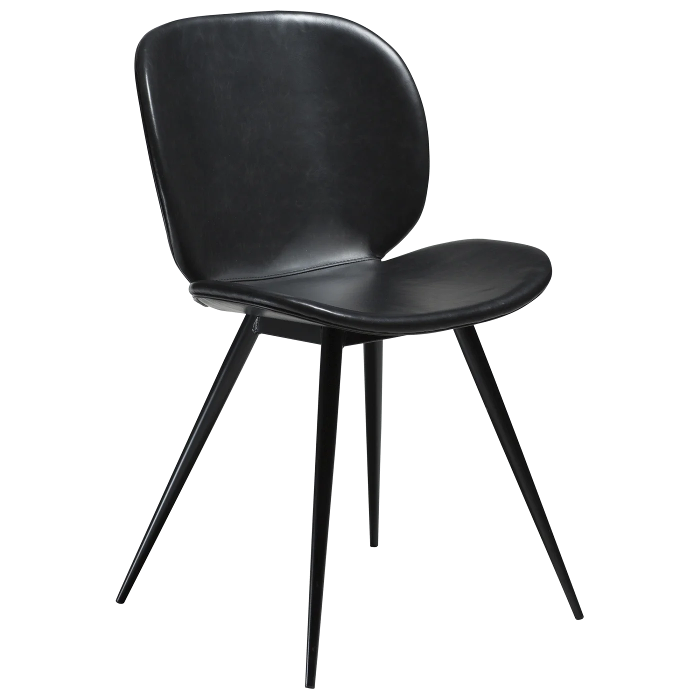 Cloud Chair Vintage Black Art Leather With Black Conical Metal Legs 100800200 01 Main