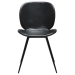 Cloud Chair Vintage Black Art Leather With Black Conical Metal Legs 100800200 02 Front