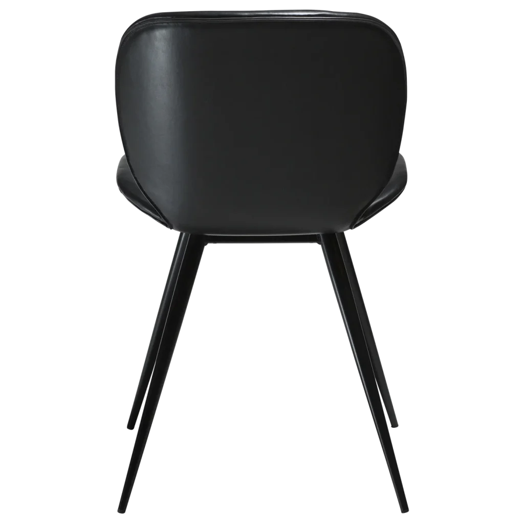 Cloud Chair Vintage Black Art Leather With Black Conical Metal Legs 100800200 04 Back