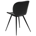 Cloud Chair Vintage Black Art Leather With Black Conical Metal Legs 100800200 05 Back Angle