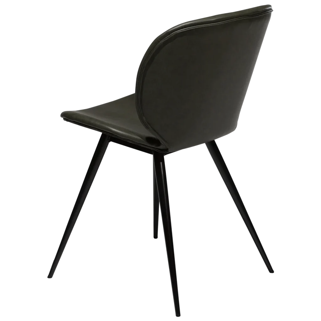Cloud Chair Vintage Green With Black Conical Metal Legs 100800225 05 Back Angle