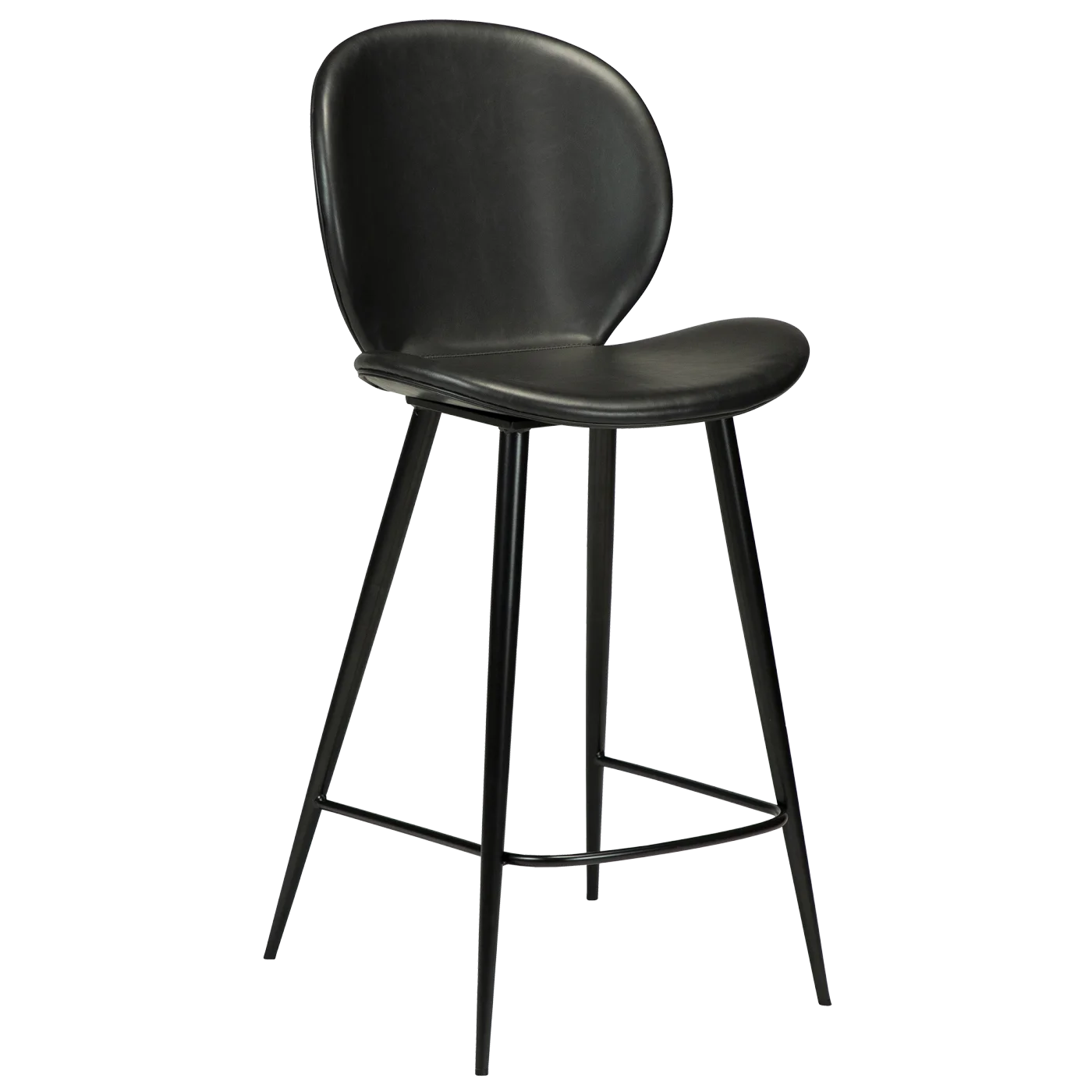 Cloud Counter Stool Vintage Black Art Leather With Black Metal Legs 300800200 01 Main