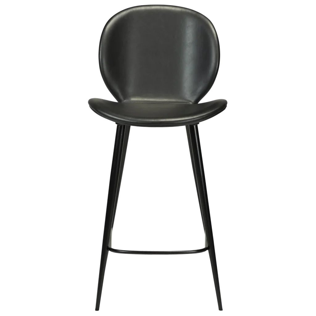 Cloud Counter Stool Vintage Black Art Leather With Black Metal Legs 300800200 02 Front