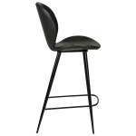 Cloud Counter Stool Vintage Black Art Leather With Black Metal Legs 300800200 03 Profile