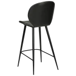 Cloud Counter Stool Vintage Black Art Leather With Black Metal Legs 300800200 05 Back Angle