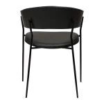 Crib Armchair Vintage Black Art Leather With Black Stained Ash Veneer Black Metal Legs 100200640 04 Back