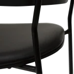 Crib Armchair Vintage Black Art Leather With Black Stained Ash Veneer Black Metal Legs 100200640 08 Detail3