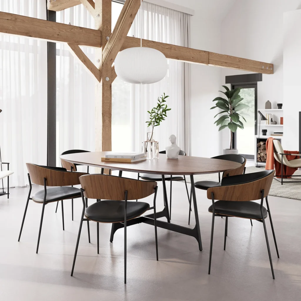 Crib Armchair Vintage Black Art Leather With Black Stained Ash Veneer Black Metal Legs 100200640 16 Lifestyle Image