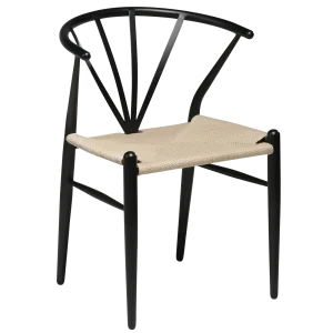 Delta Chair Black Metal With Natural Paper Cord Seat 102320600 01 Main