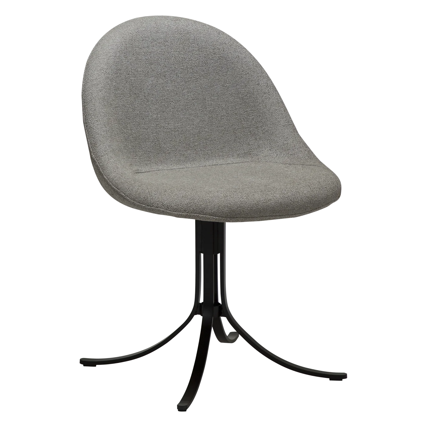 DOLO CHAIR Pebble Earth Boucle Fabric W. Black Swivel Legs 100700111 01 Main
