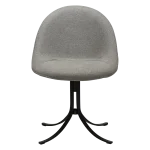 DOLO CHAIR Pebble Earth Boucle Fabric W. Black Swivel Legs 100700111 02 Front