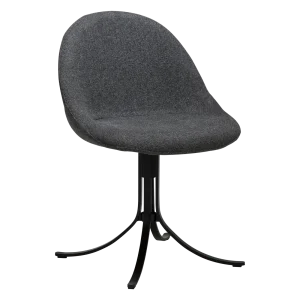 DOLO CHAIR Pebble Grey Boucle Fabric W. Black Swivel Legs 100700110 01 Main