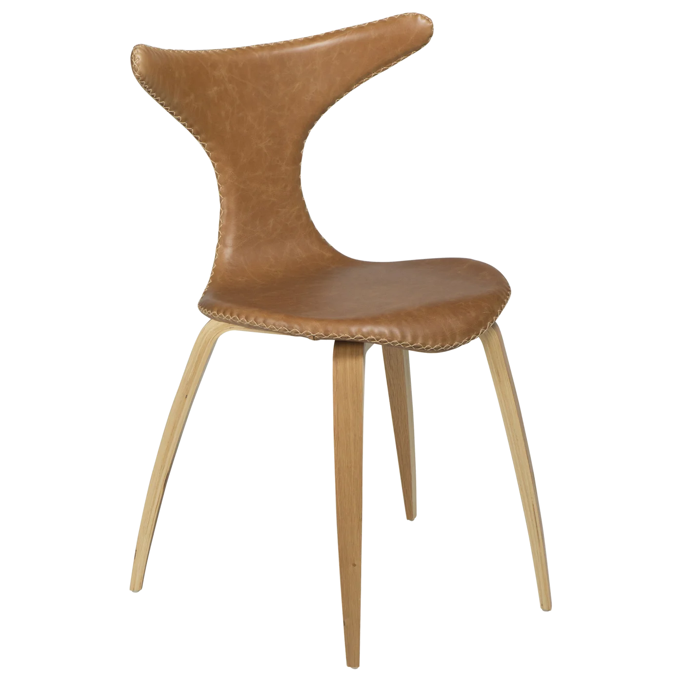 Dolphin Chair Light Brown Leather With Oak Veneer Legs 100995109 01 Main