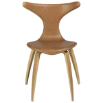 Dolphin Chair Light Brown Leather With Oak Veneer Legs 100995109 02 Front