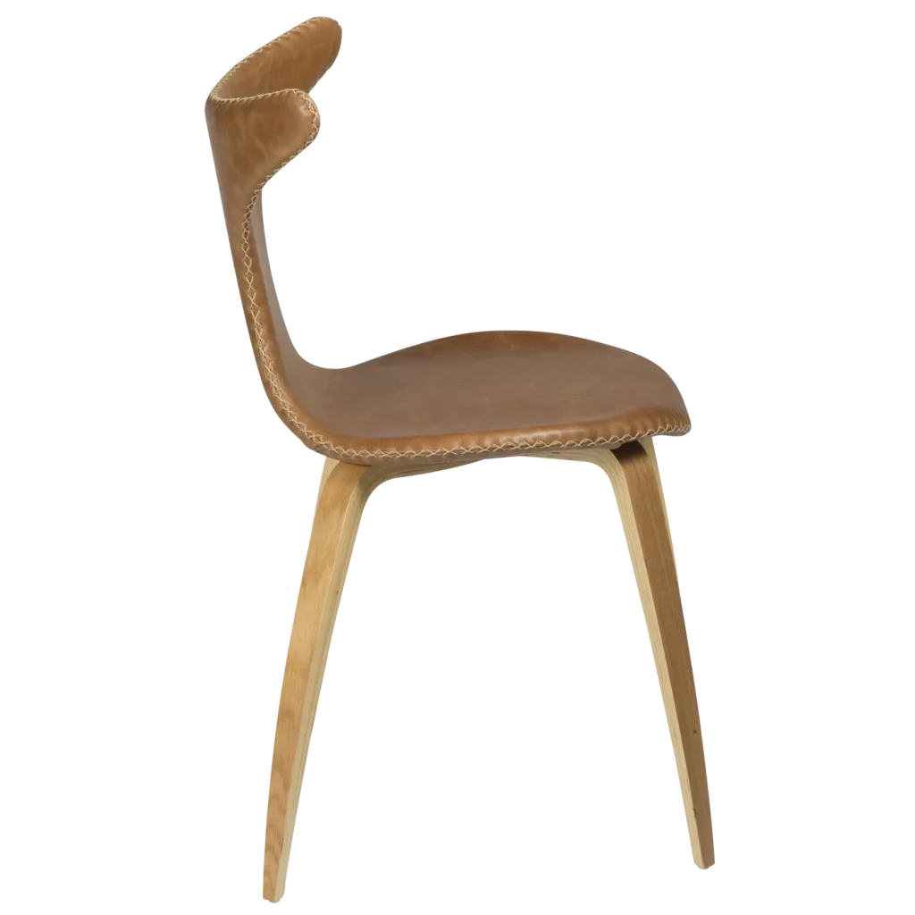 Dolphin Chair Light Brown Leather With Oak Veneer Legs 100995109 03 Profil
