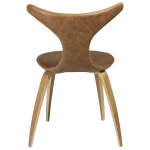 Dolphin Chair Light Brown Leather With Oak Veneer Legs 100995109 04 Back