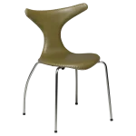 Dolphin Chair Moss Green Leather With Matte Metal Legs 100295612 01 Main