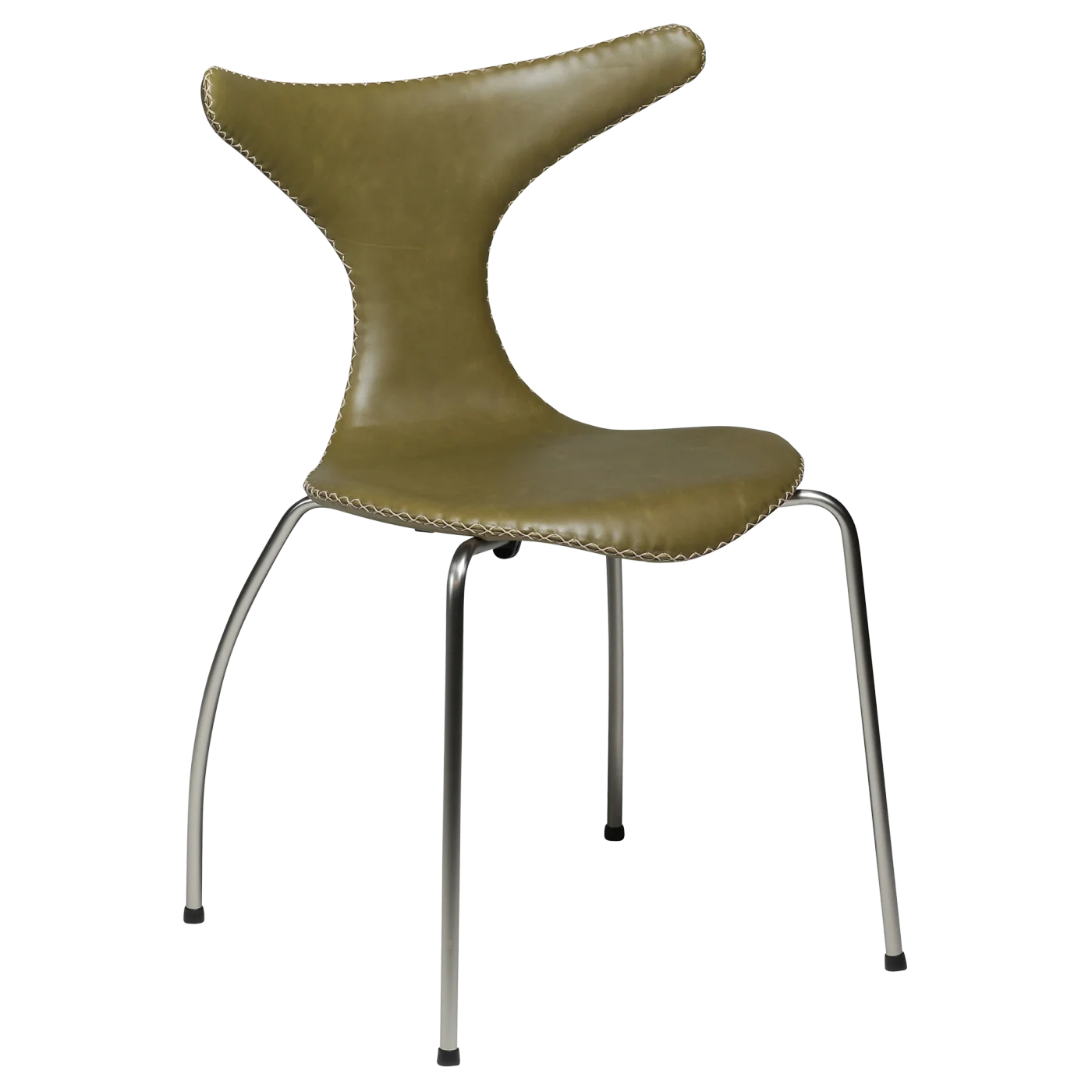 Dolphin Chair Moss Green Leather With Matte Metal Legs 100295612 01 Main