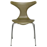 Dolphin Chair Moss Green Leather With Matte Metal Legs 100295612 02 Front