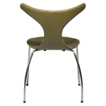 Dolphin Chair Moss Green Leather With Matte Metal Legs 100295612 04 Back