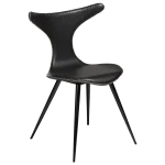 Dolphin Chair Vintage Black Art Leather With Black Conical Metal Legs 100295515 01 Main