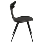 Dolphin Chair Vintage Black Art Leather With Black Conical Metal Legs 100295515 03 Profile