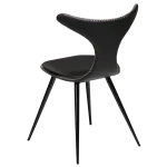 Dolphin Chair Vintage Black Art Leather With Black Conical Metal Legs 100295515 05 Back Angle