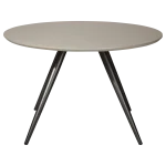 ECLIPSE ROUND TABLE Cashmere Stained Oak Veneer W. Antique Pewter Metal Legs 400801717 02 Front
