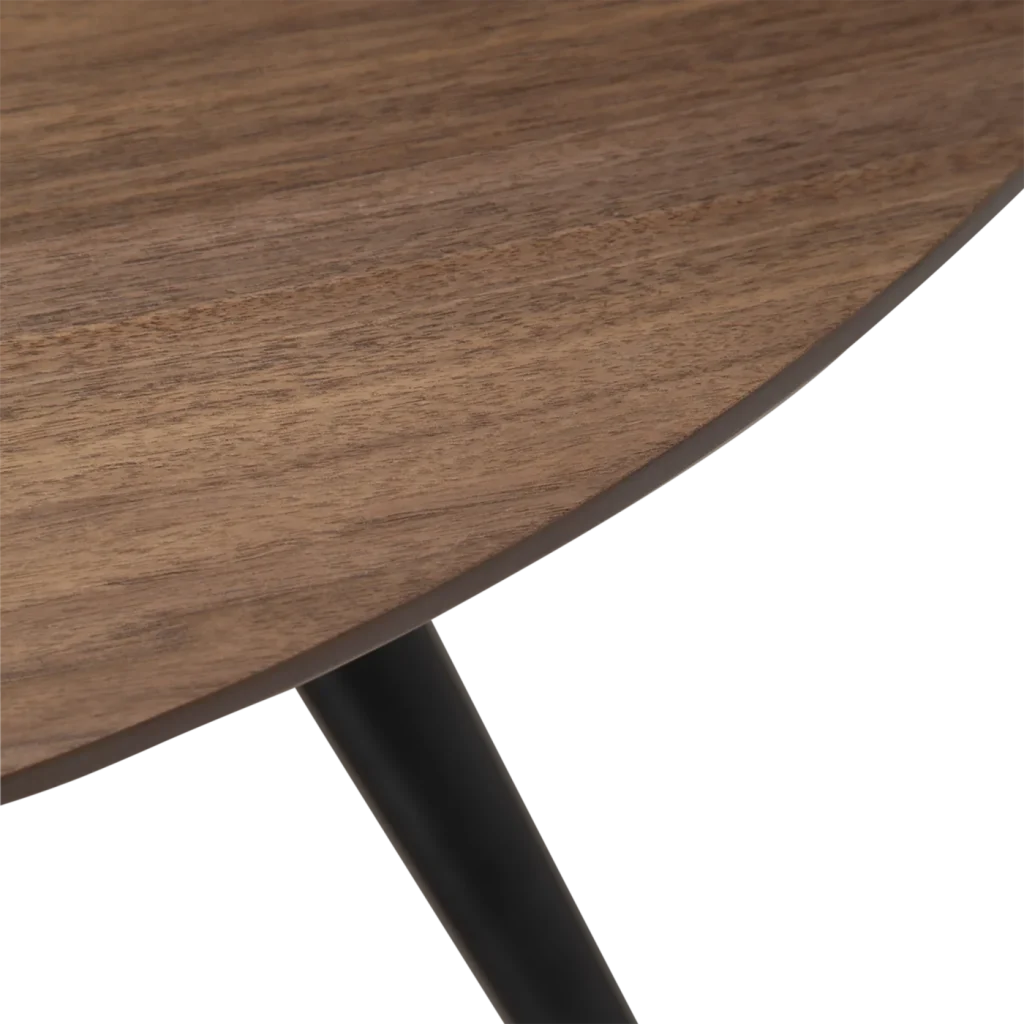 Eclipse Round Table Walnut Veneer With Black Metal Legs 400801710 400801750 04 Detail2