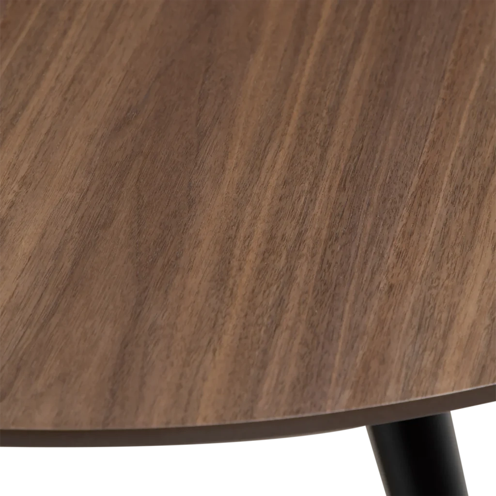 Eclipse Round Table Walnut Veneer With Black Metal Legs 400801710 400801750 05 Detail3