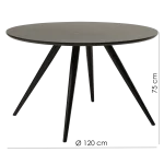 Eclipse Round Table Walnut Veneer With Black Metal Legs 400801710 400801750 06 Measurements