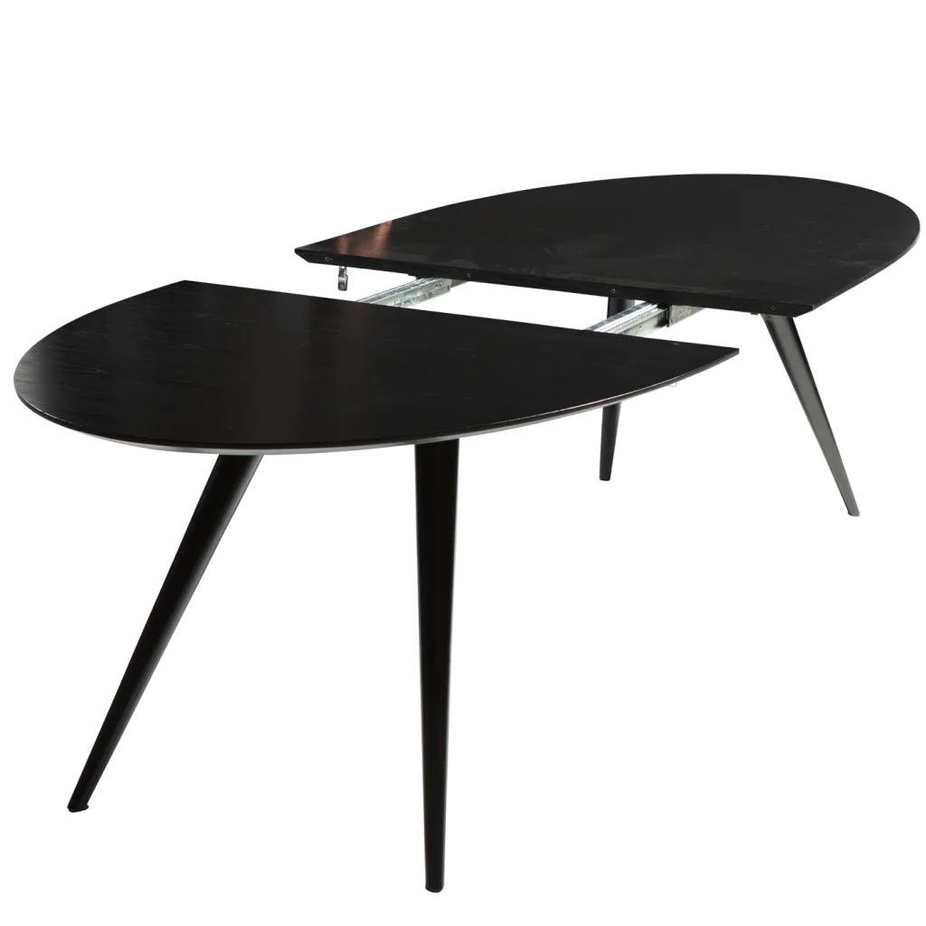 Eclipse Table Black Stained Ash Top 400801400 02 With Black Legs Extended
