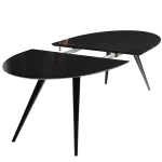 Eclipse Table Black Stained Ash Top 400801400 02 With Black Legs Extended