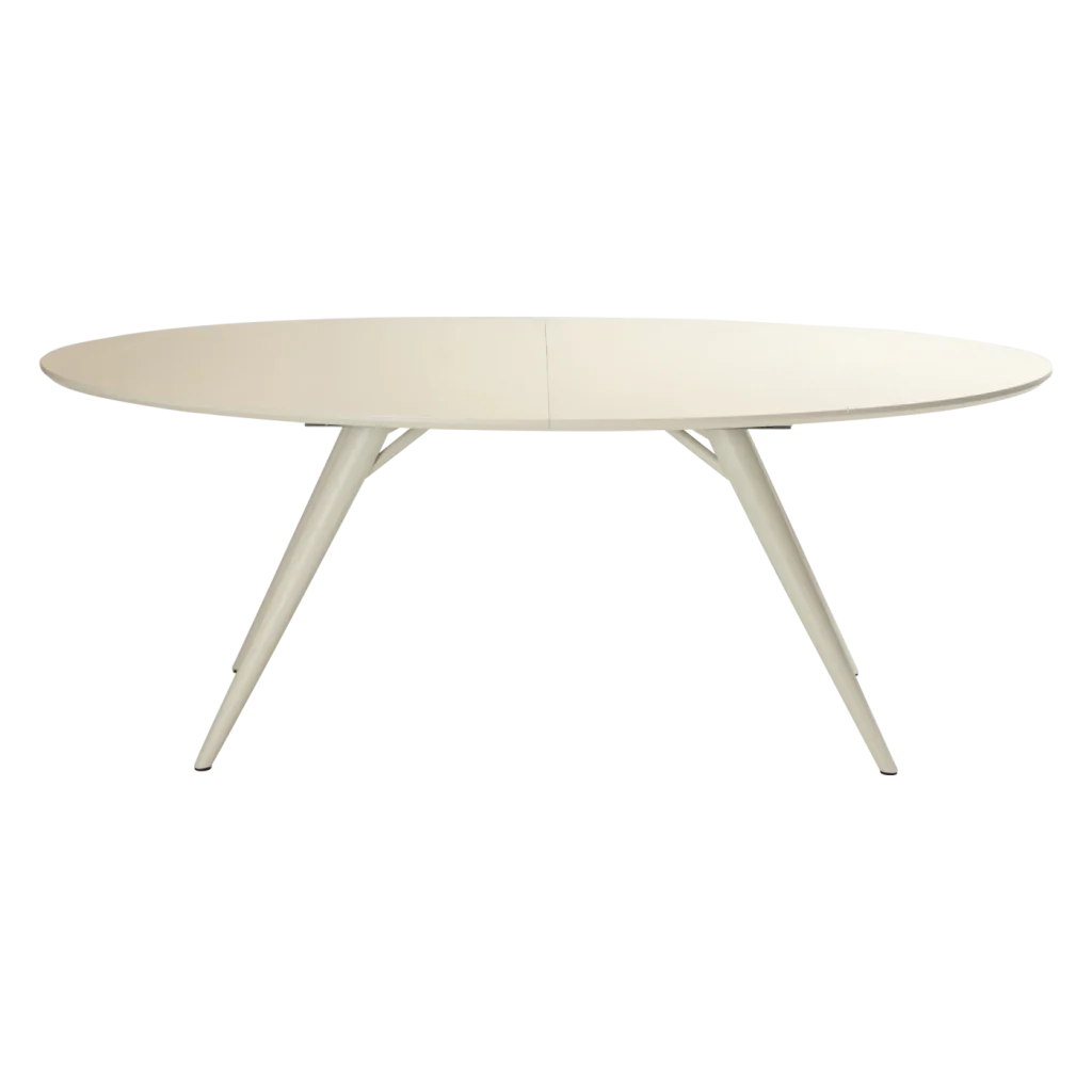 Eclipse Table Bone White Stained Oak Veneer With Bone White Metal Legs 400801508 400801510 02 Front