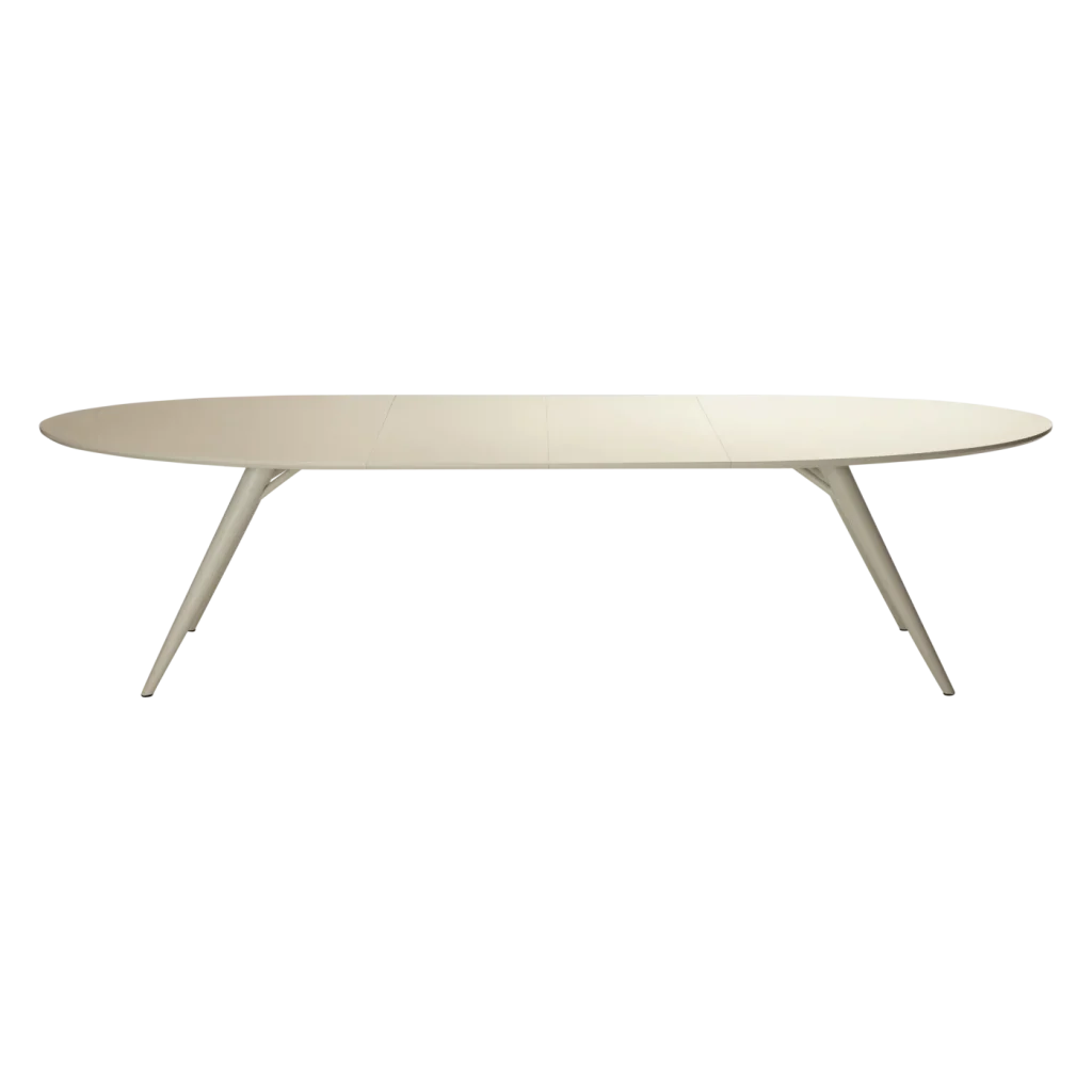 Eclipse Table Bone White Stained Oak Veneer With Bone White Metal Legs 400801508 400801510 03 Extended