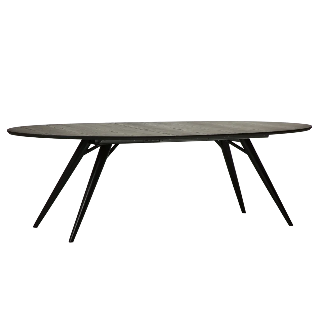 ECLIPSE TABLE Grey Stained Ash W. Black Metal Legs 400801400 400801404 03 Extended
