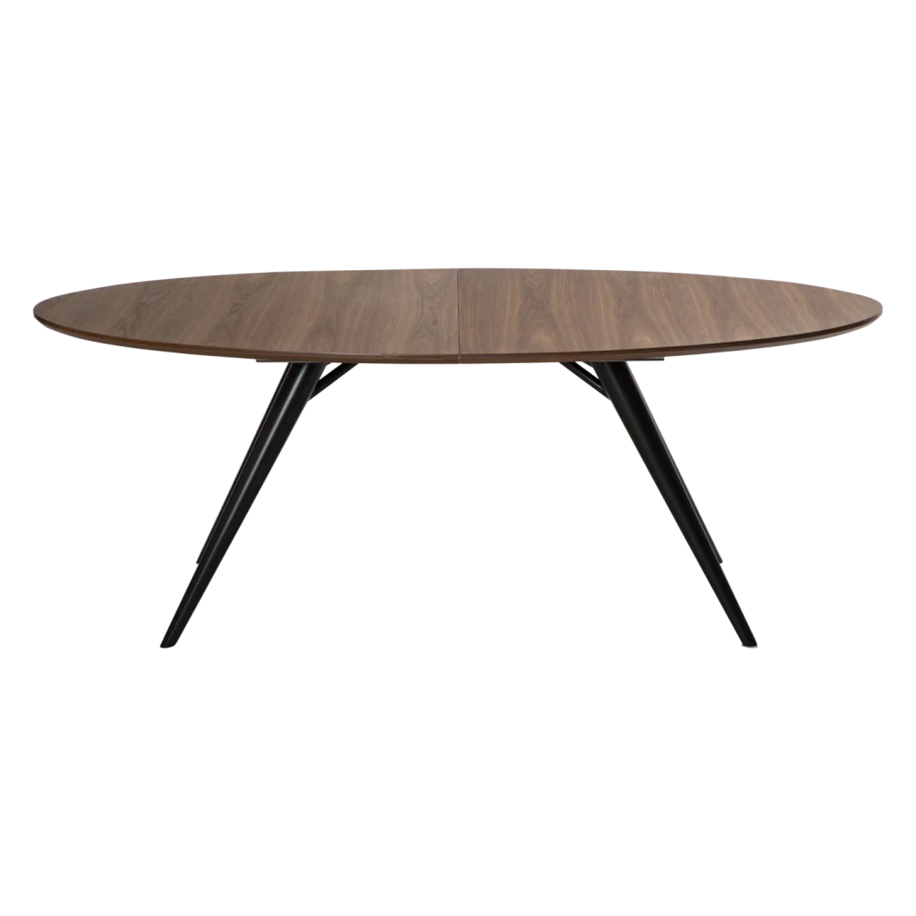 Eclipse Table Walnut Veneer With Black Metal Legs 400801505 400801404 02 Front