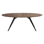 Eclipse Table Walnut Veneer With Black Metal Legs 400801505 400801404 02 Front