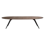 Eclipse Table Walnut Veneer With Black Metal Legs 400801505 400801404 03 Extended