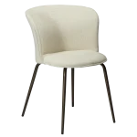 EDEN CHAIR Bone White Bouclé Fabric W. Antique Brass Metal Legs 100310102 01 Main