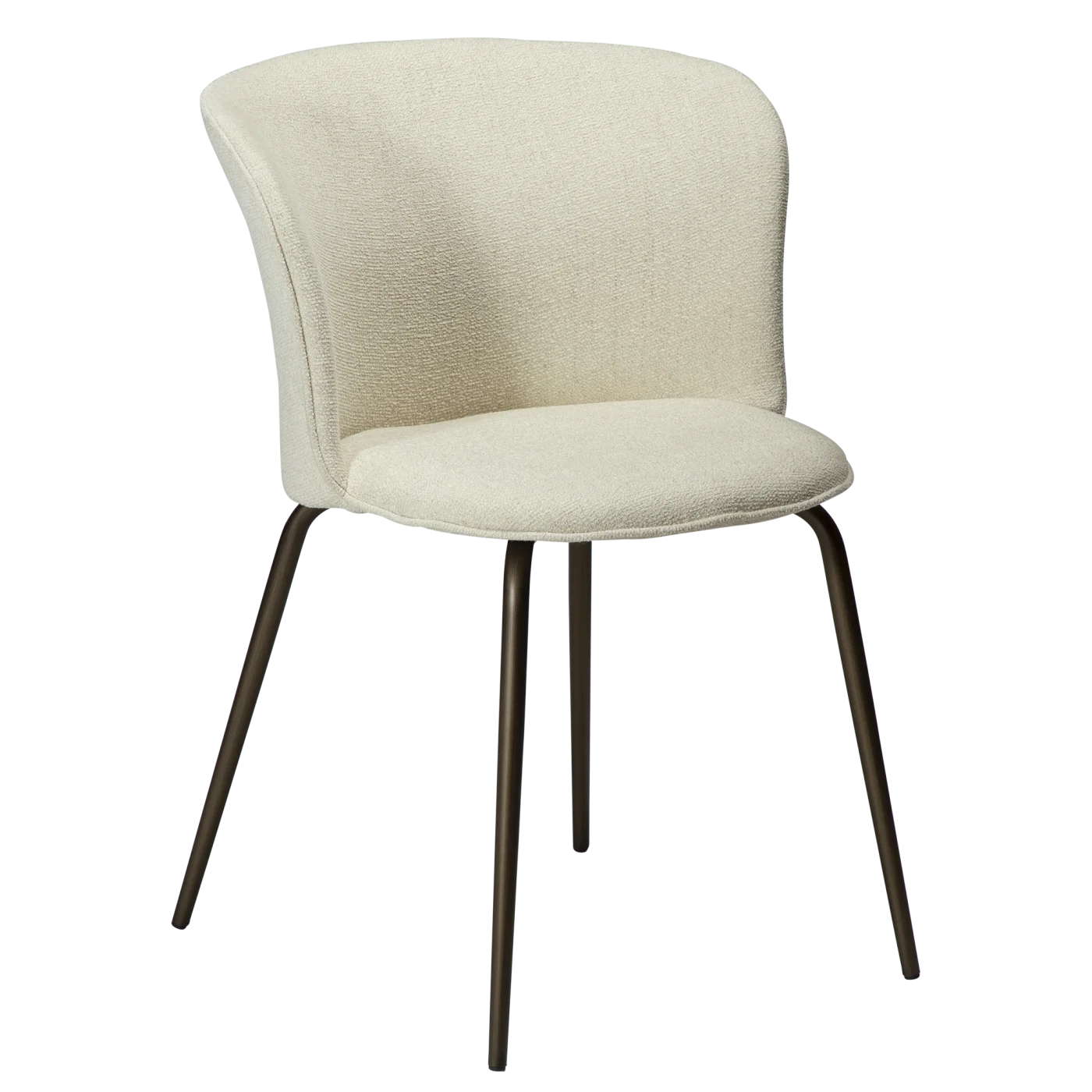 EDEN CHAIR Bone White Bouclé Fabric W. Antique Brass Metal Legs 100310102 01 Main