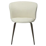 EDEN CHAIR Bone White Bouclé Fabric W. Antique Brass Metal Legs 100310102 02 Front