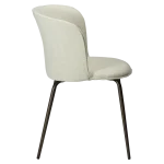 EDEN CHAIR Bone White Bouclé Fabric W. Antique Brass Metal Legs 100310102 03 Profile