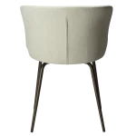 EDEN CHAIR Bone White Bouclé Fabric W. Antique Brass Metal Legs 100310102 04 Back