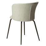 EDEN CHAIR Bone White Bouclé Fabric W. Antique Brass Metal Legs 100310102 05 Back Angle