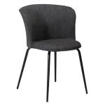 EDEN CHAIR Raven Black Bouclé Fabric W. Black Metal Legs 100310101 01 Main